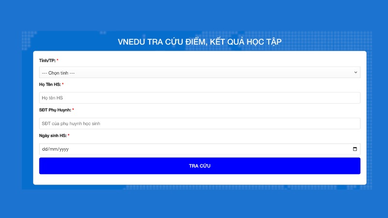 Tra điểm lớp 10 tại Tracuudiemvnedu.org