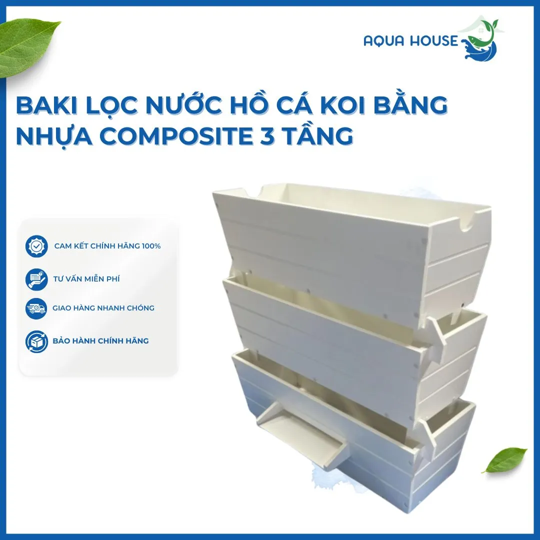 Bộ lọc Bakki Shower 3 tầng bằng Composite, giải pháp lọc nước hiệu quả cho hồ cá lớn.