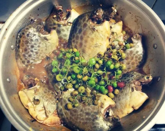 Cá nâu kho trái giác trong nồi đất, món ngon dân dã