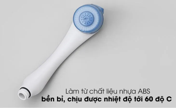 Tay sen tăng áp nóng lạnh nhựa có lõi lọc Mitsubishi Cleansui ES201W với nhựa ABS chịu được nhiệt lên đến 60 độ C, bền bỉ và dễ dàng vệ sinh