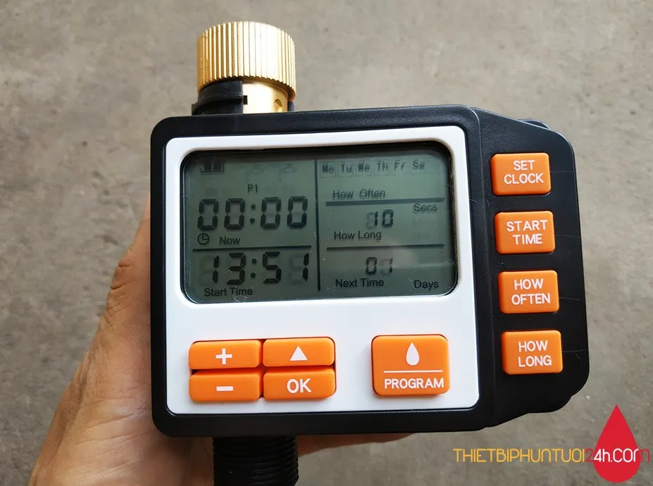 Van nước tự động hẹn giờ dùng pin AA an toàn và màn hình LCD lớn