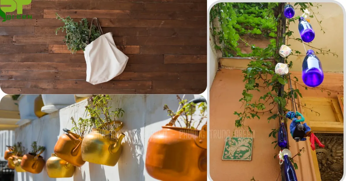 Dùng những vật liệu lạ, độc đáo để treo cây trên tường