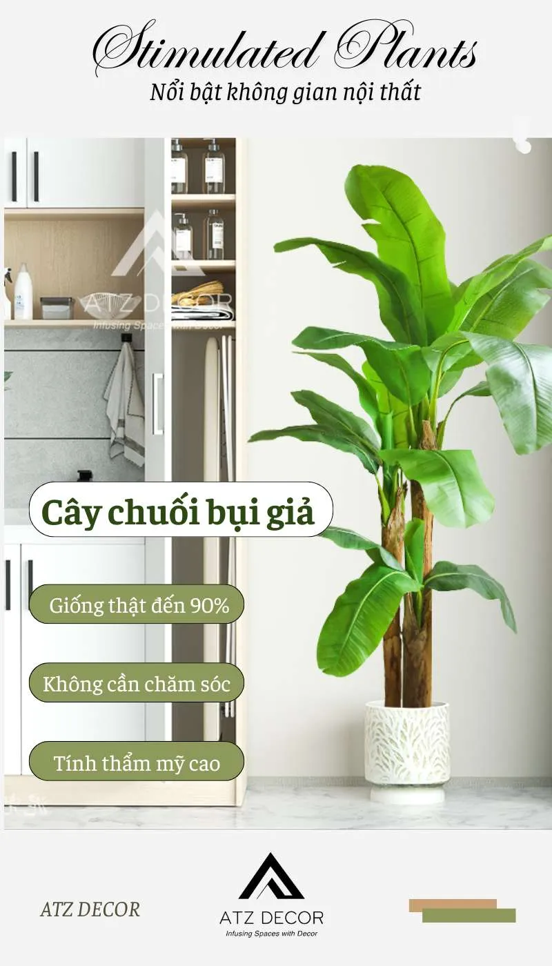 Cây chuối quê giả cao cấp, mô phỏng vẻ đẹp tự nhiên