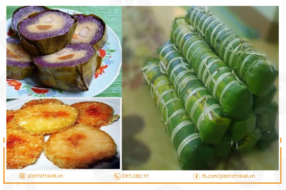 Bánh tét mật cật đã luộc có màu xanh ngọc tự nhiên