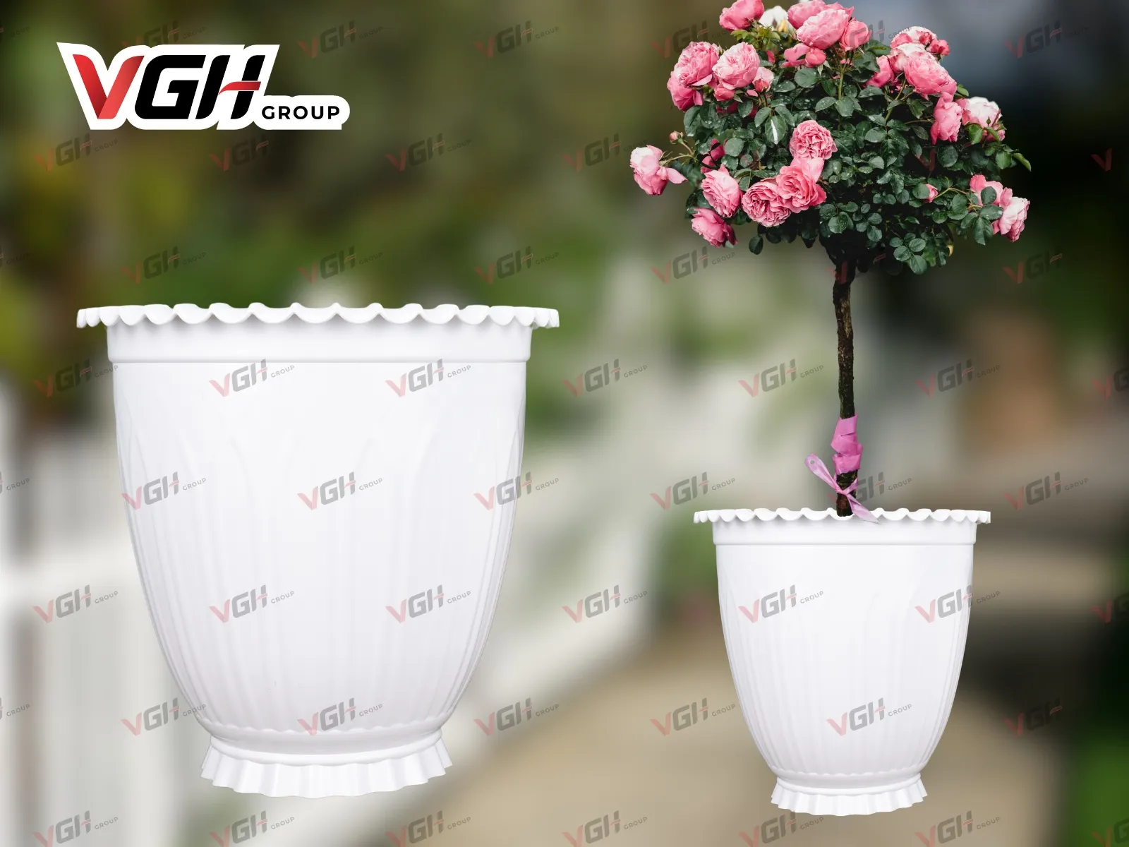 Chậu nhựa trồng cây cỡ lớn phong cách châu Âu sang trọng