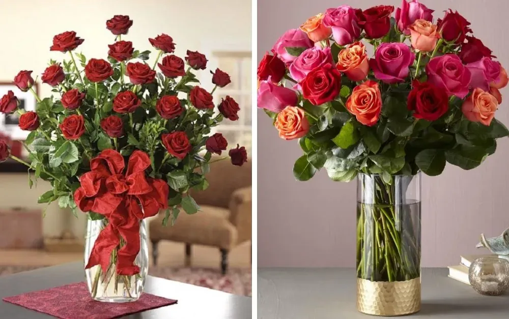 Hoa hồng đỏ rực rỡ trưng ngày Tết
