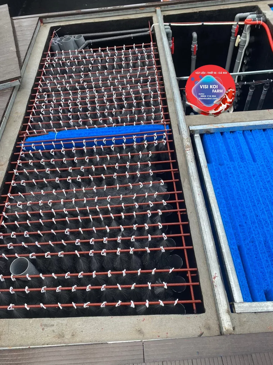 Chổi Lọc Hồ Cá Koi (Phiên bản Đen và Xanh)