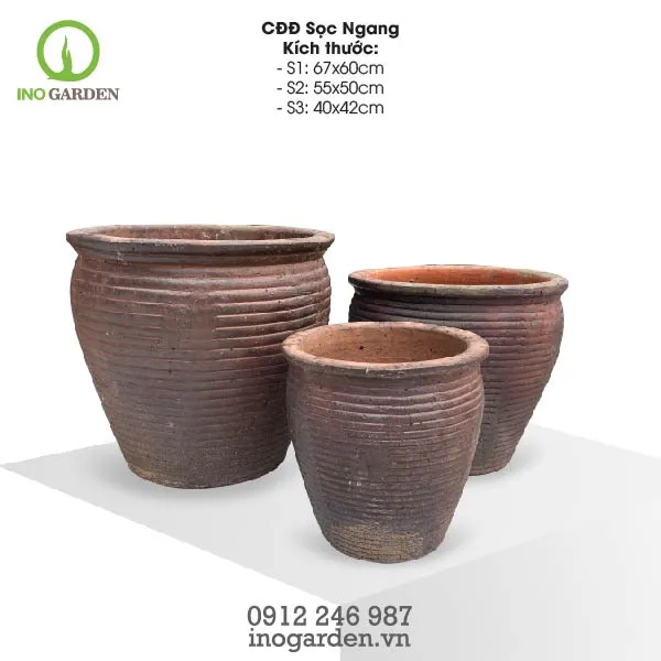 Chậu gốm đất nung trang trí sân vườn