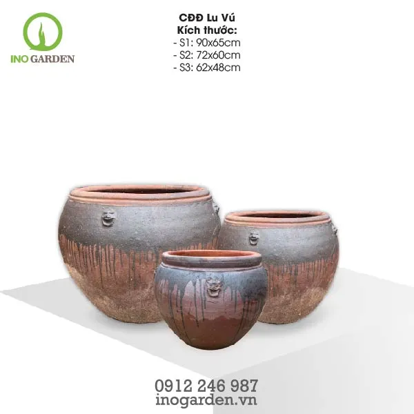 Chậu gốm đất nung với thiết kế độc đáo