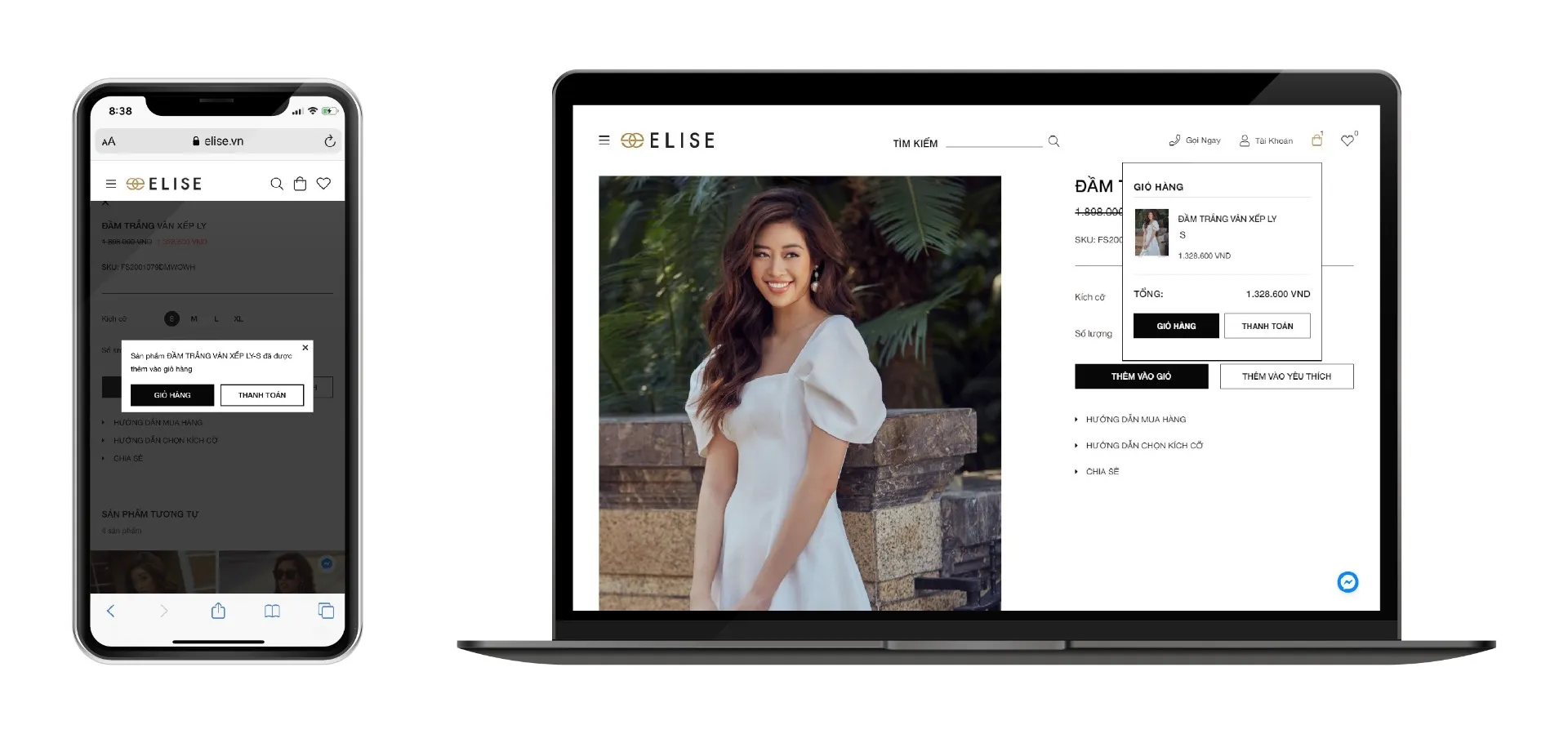 Khách hàng lựa chọn sản phẩm trên website Elise.