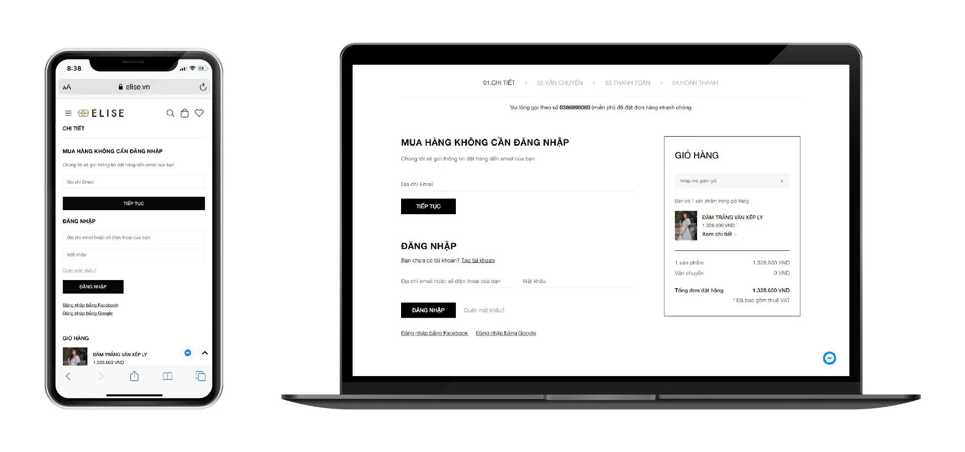 Điền thông tin địa chỉ giao hàng và lựa chọn phương thức vận chuyển.