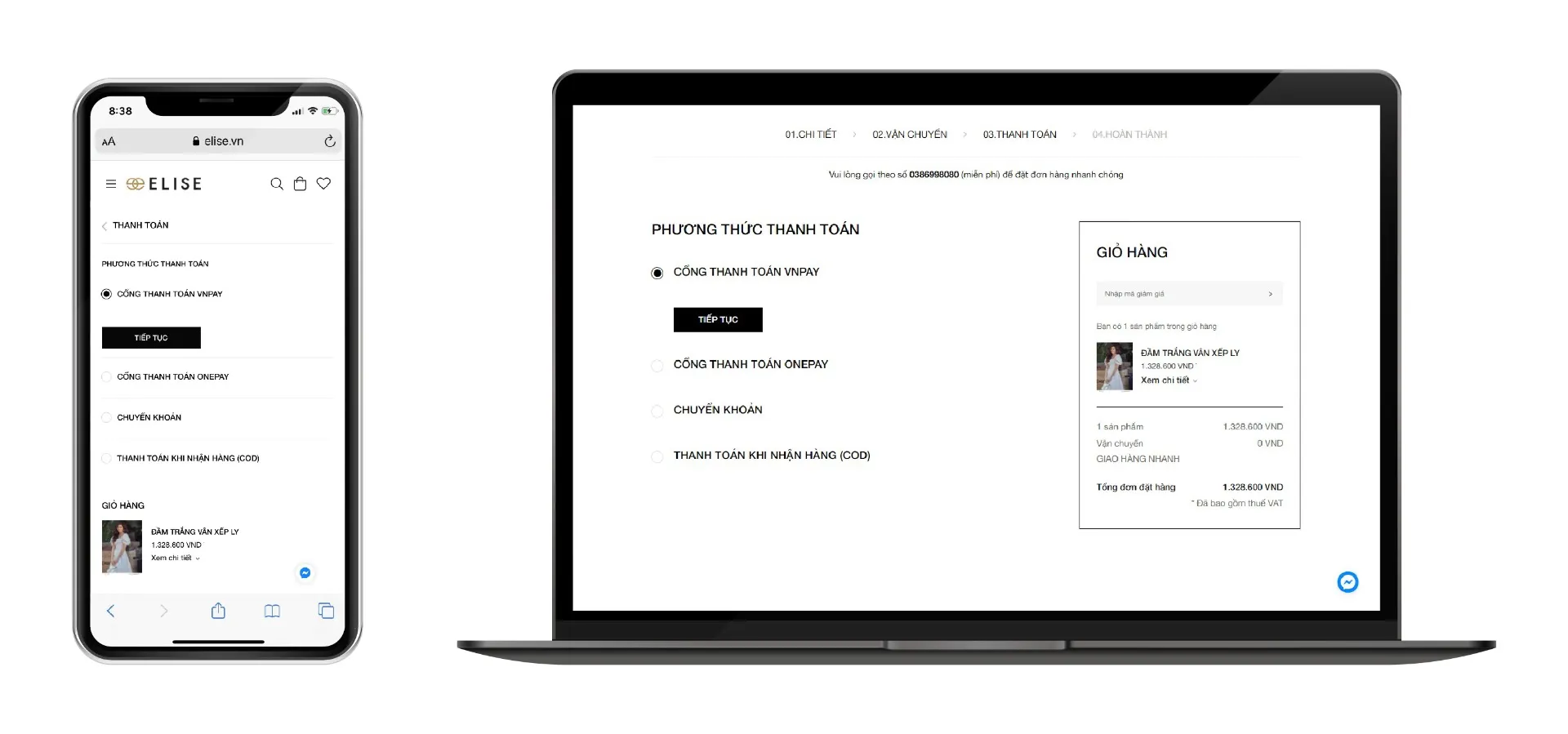 Email xác nhận đơn hàng hiển thị thông tin chi tiết về các sản phẩm đã đặt.