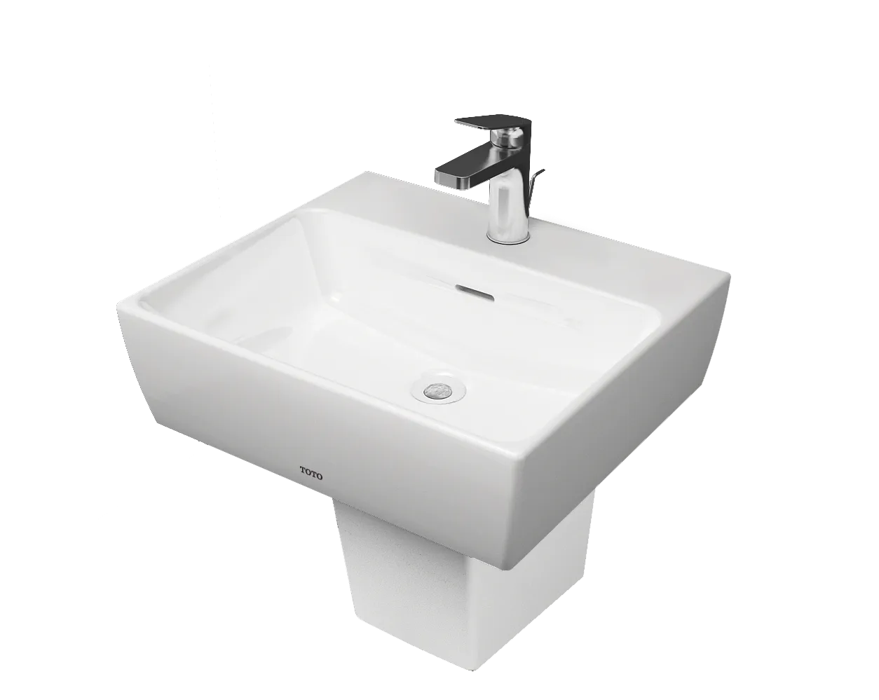 Cận cảnh lòng chậu TOTO LHT328CHR với thiết kế lòng vát đứng