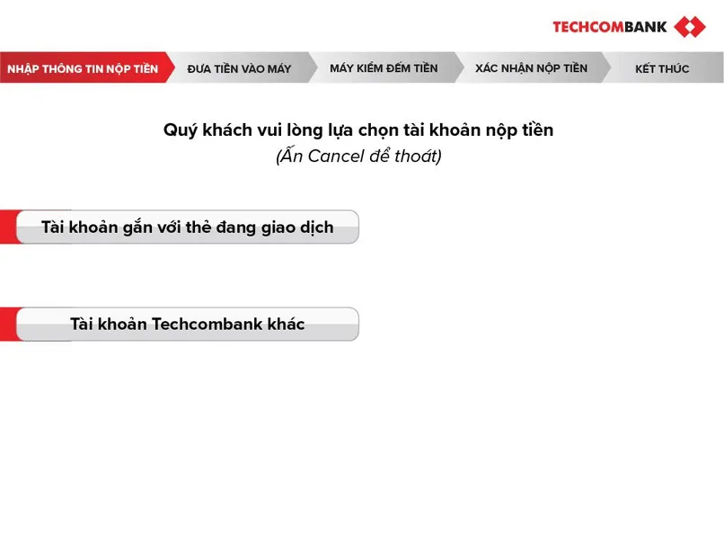 Chọn tài khoản cần nạp.