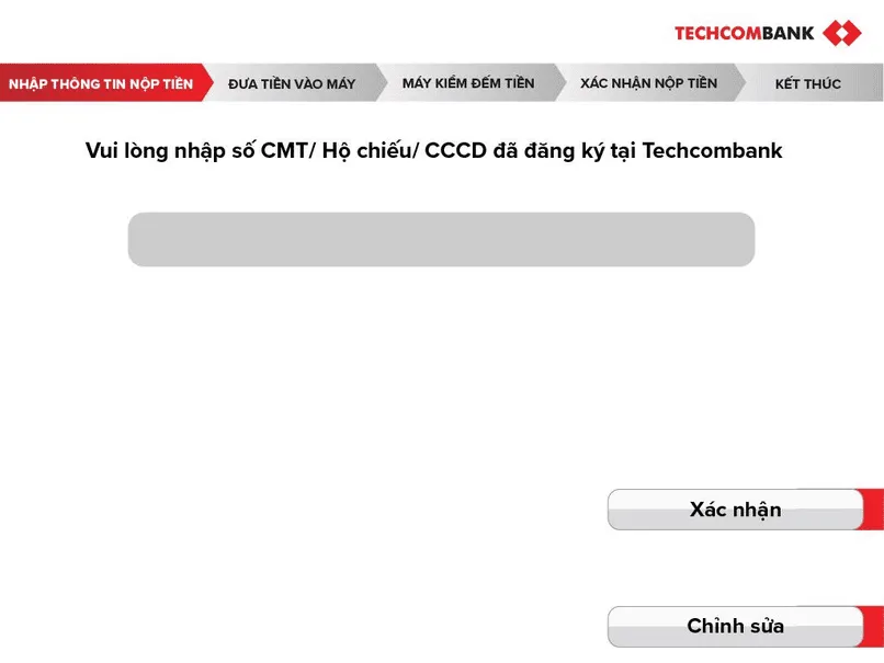 Nhập thông tin CCCD hoặc Hộ chiếu.