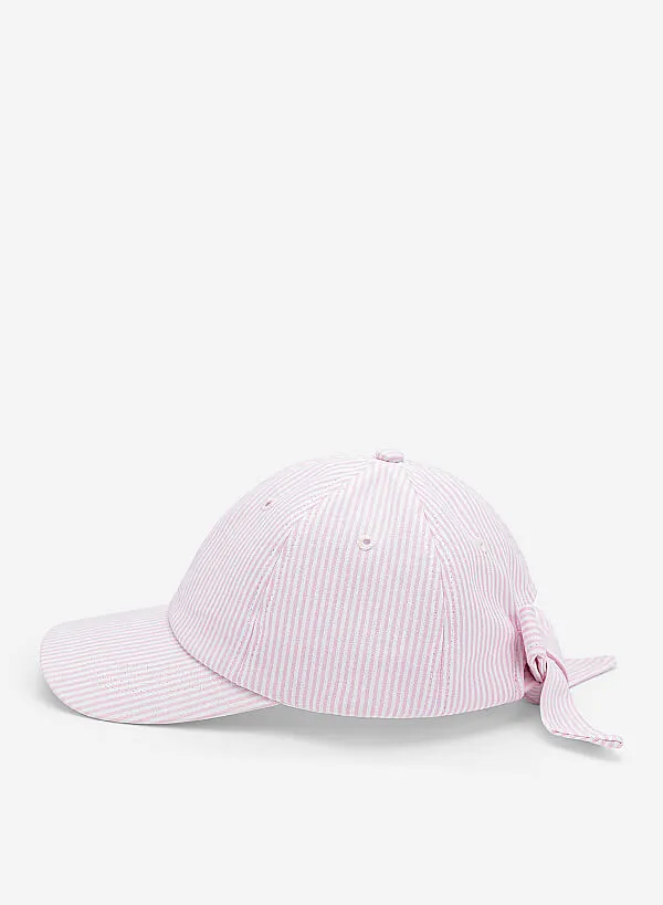 Nón lưỡi trai nhấn nơ màu xanh dương